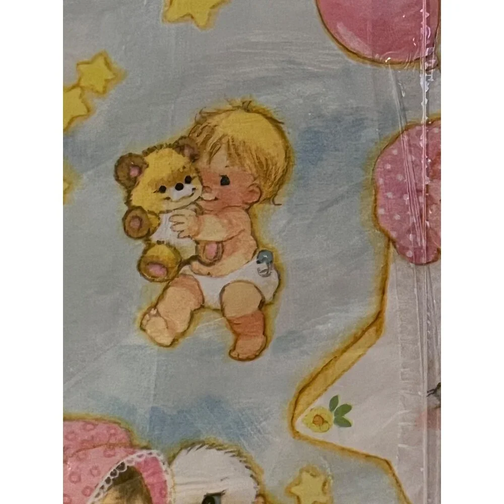 Vintage Celebrations by Gibson Wrapping Paper NEW  Baby Shower Unisex